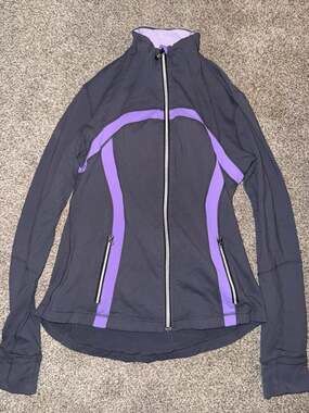 Lululemon Define Jacket Size 10 Gray Purple Athletic Full Zip